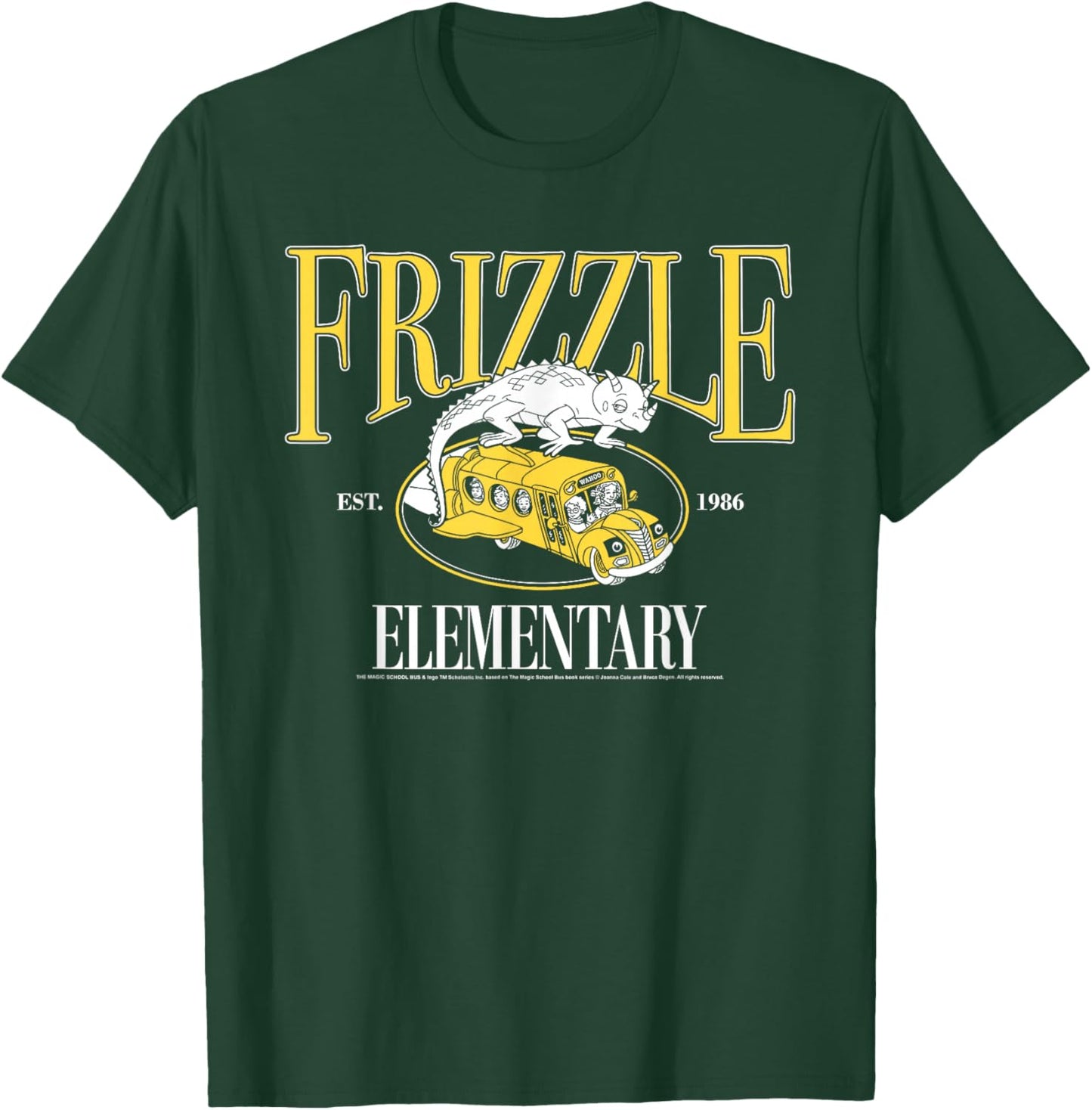 The Magic School Bus Frizzle Elementary Est. 1986 Cartoon T-Shirt - T-Shirt | Forest