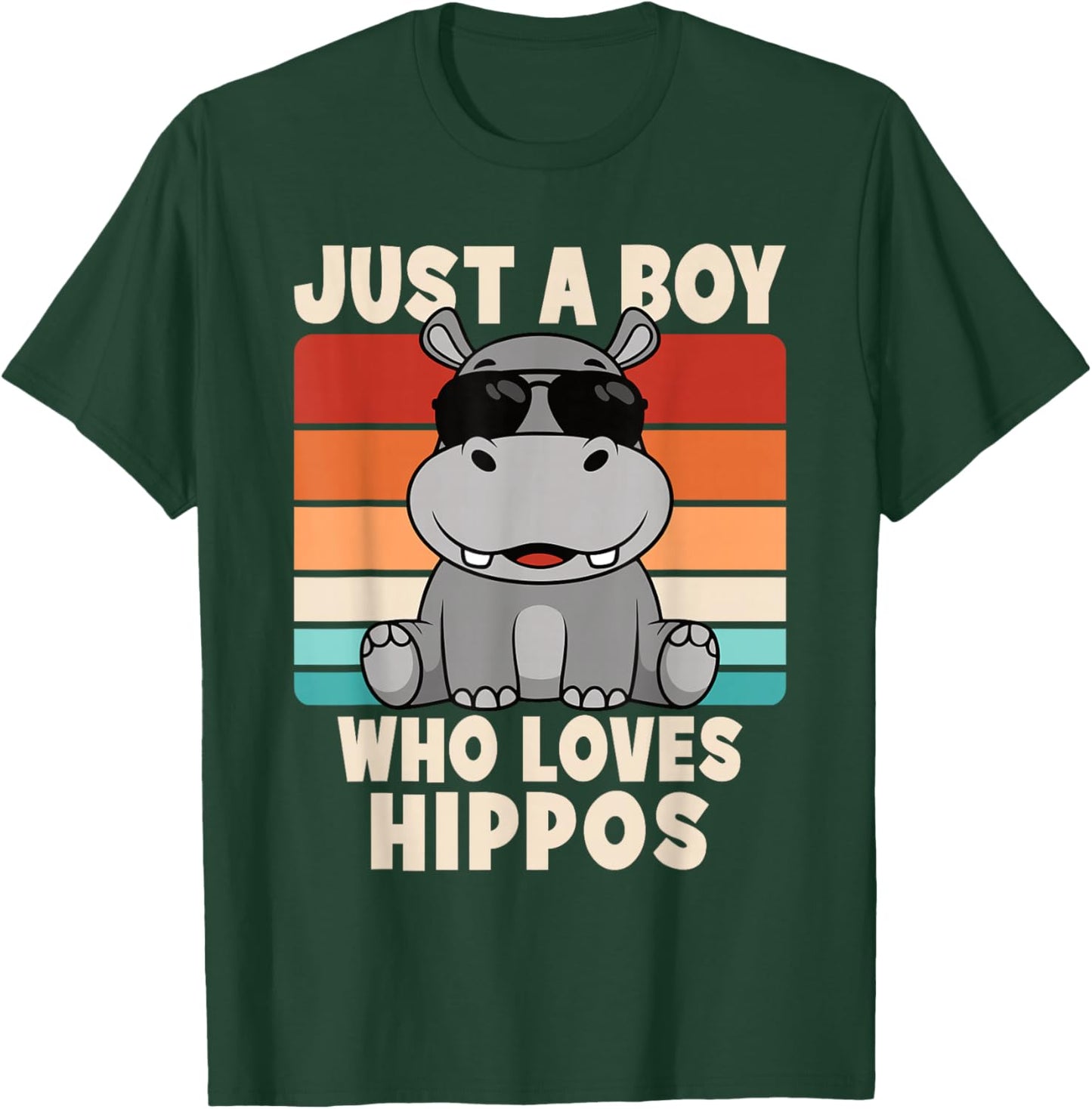 Just A Boy Who Loves Hippos Funny Hippopotamus Boys Kids T-Shirt - T-Shirt | Forest