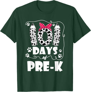 101 Days of Pre K 100 Days of School Kids Teacher T-Shirt - T-Shirt | Forest