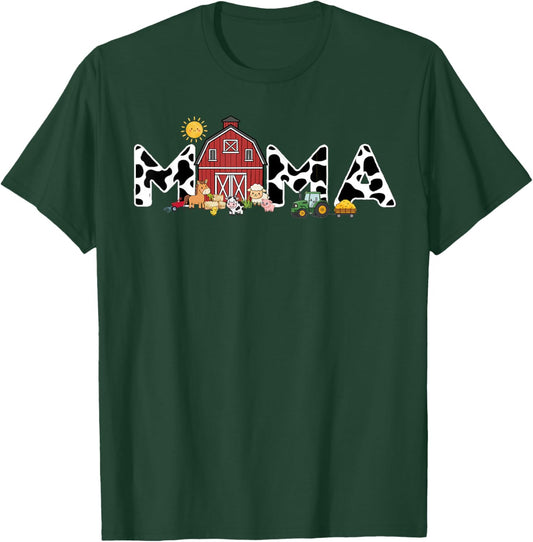 Birthday Farm Animal Mama T-Shirt - T-Shirt | Forest