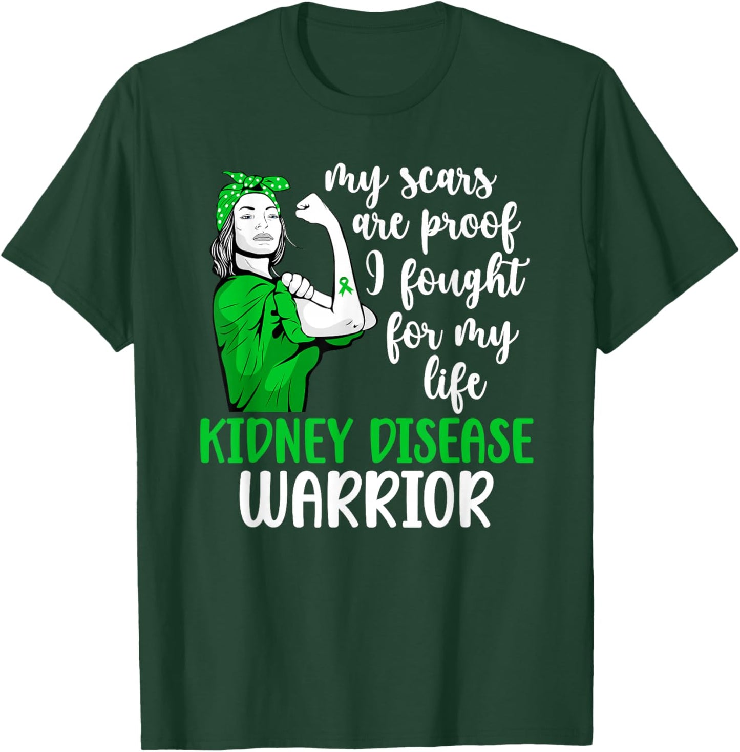 Proud Kidney Disease Warrior Kidney Disease Awareness Month T-Shirt - T-Shirt | Forest
