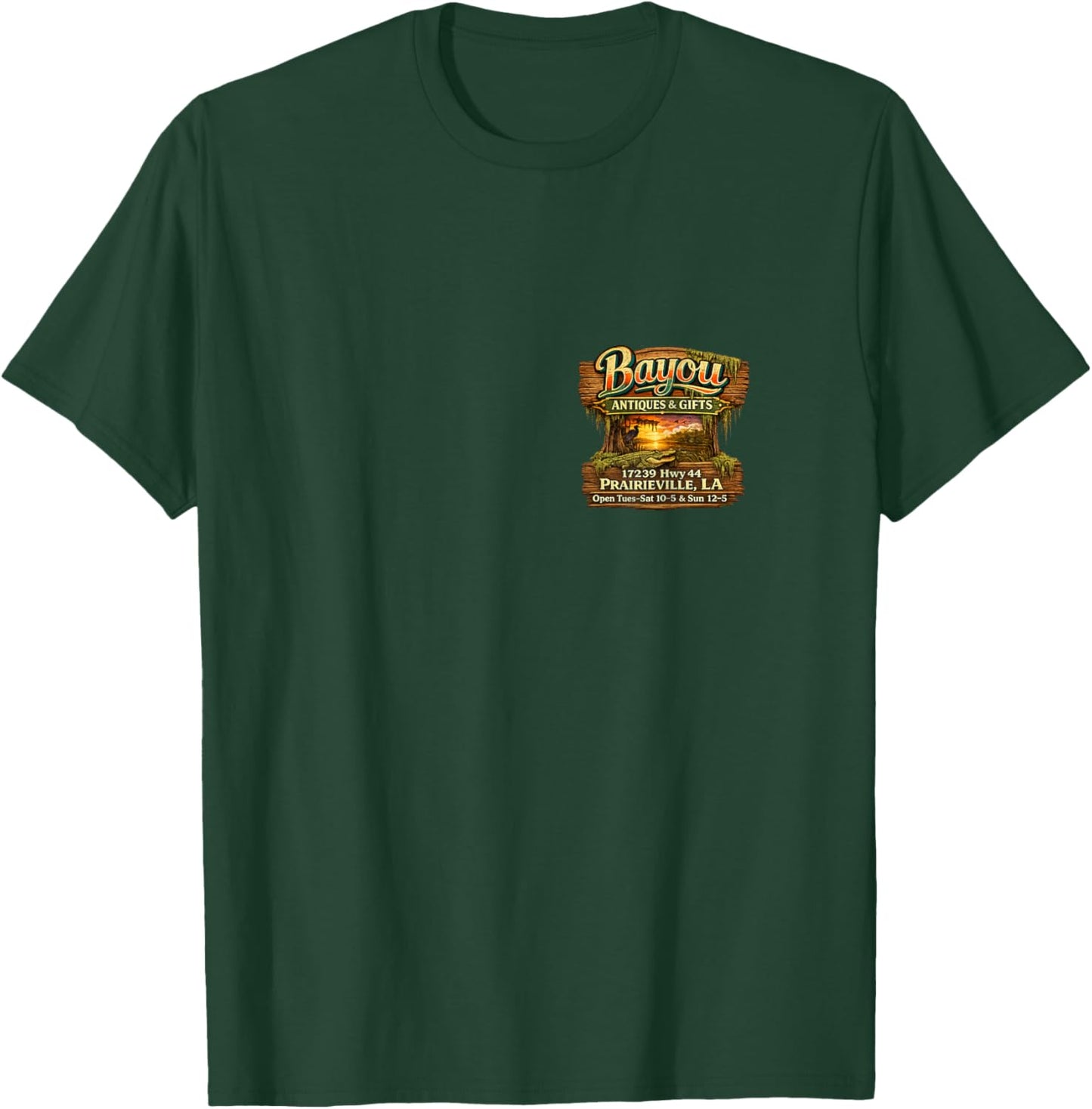 Bayou Antiques and Gifts Swamp Sign T-Shirt - T-Shirt | Forest