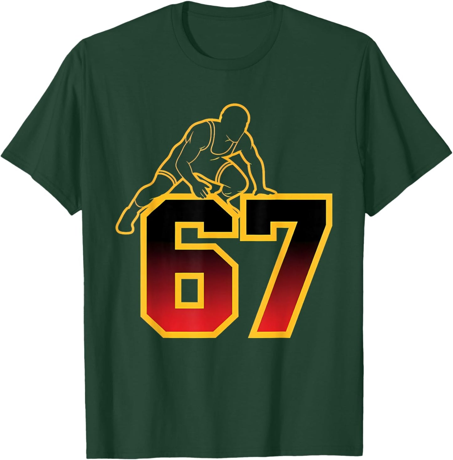 67 Brainrot Youth Wrestling Drip - Funny Kids 67 T-Shirt - T-Shirt | Forest