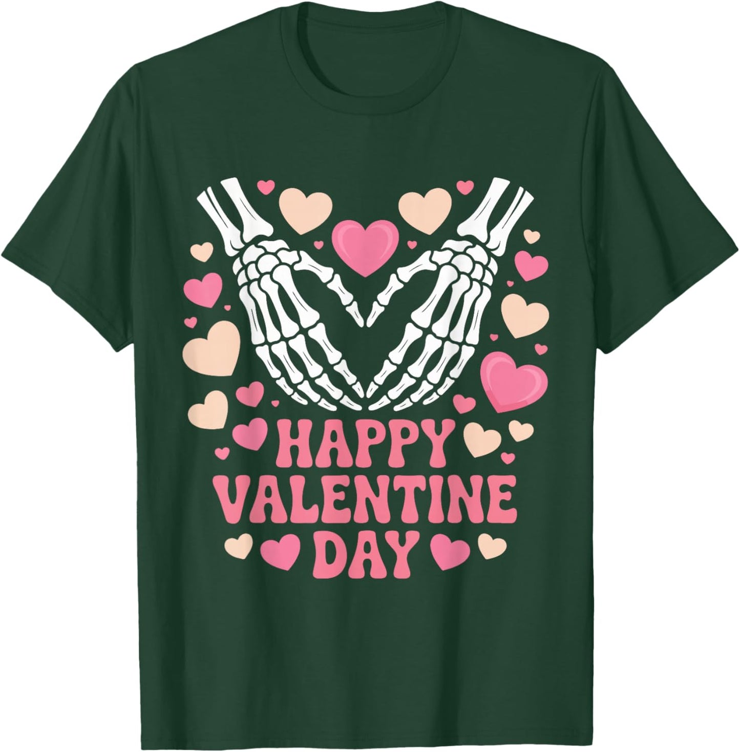 Happy Valentines Day Spooky Skeleton Hands Heart T-Shirt - T-Shirt | Forest