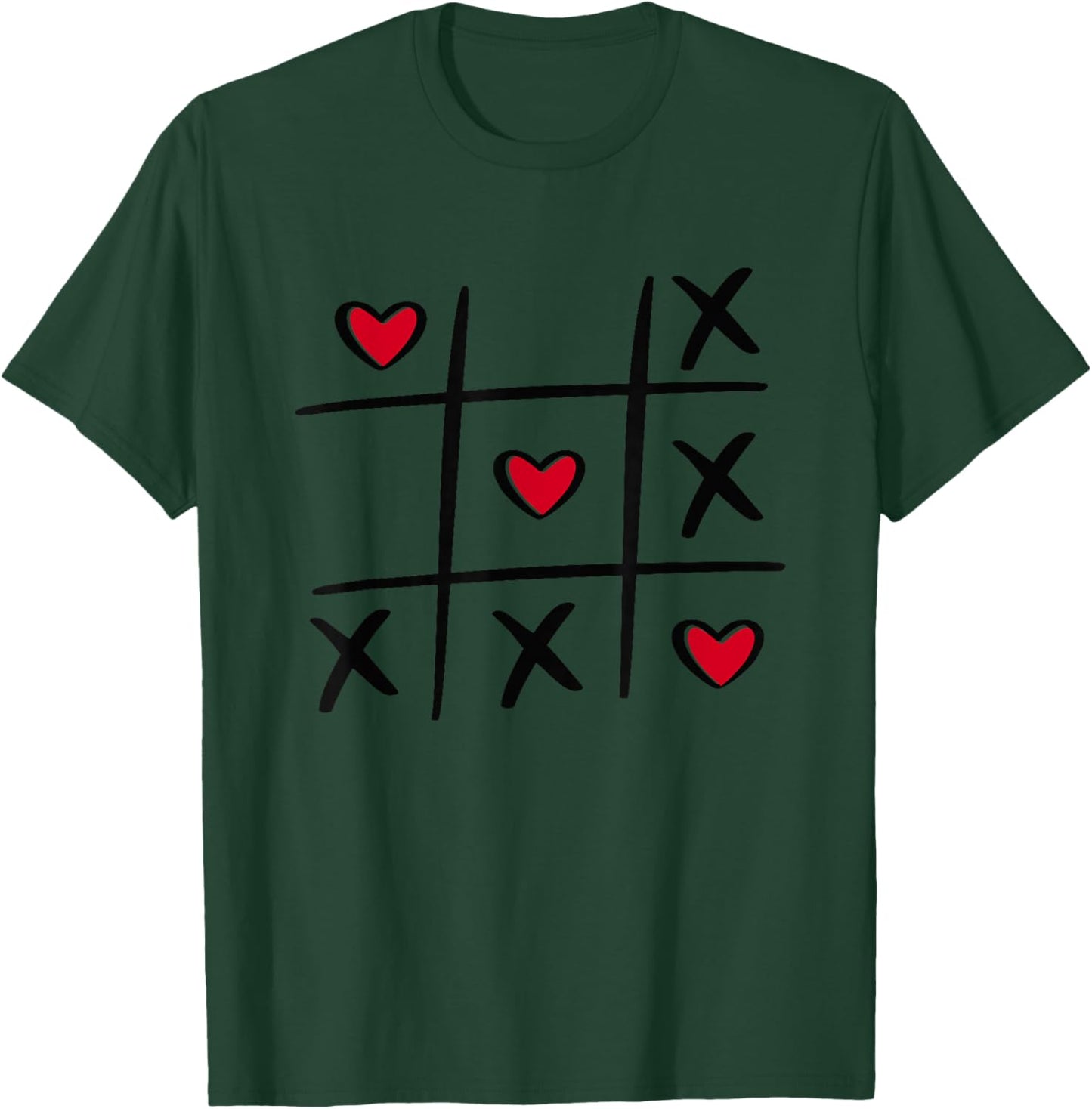 Valentine Heart Tic Tac Toe T-Shirt - T-Shirt | Forest