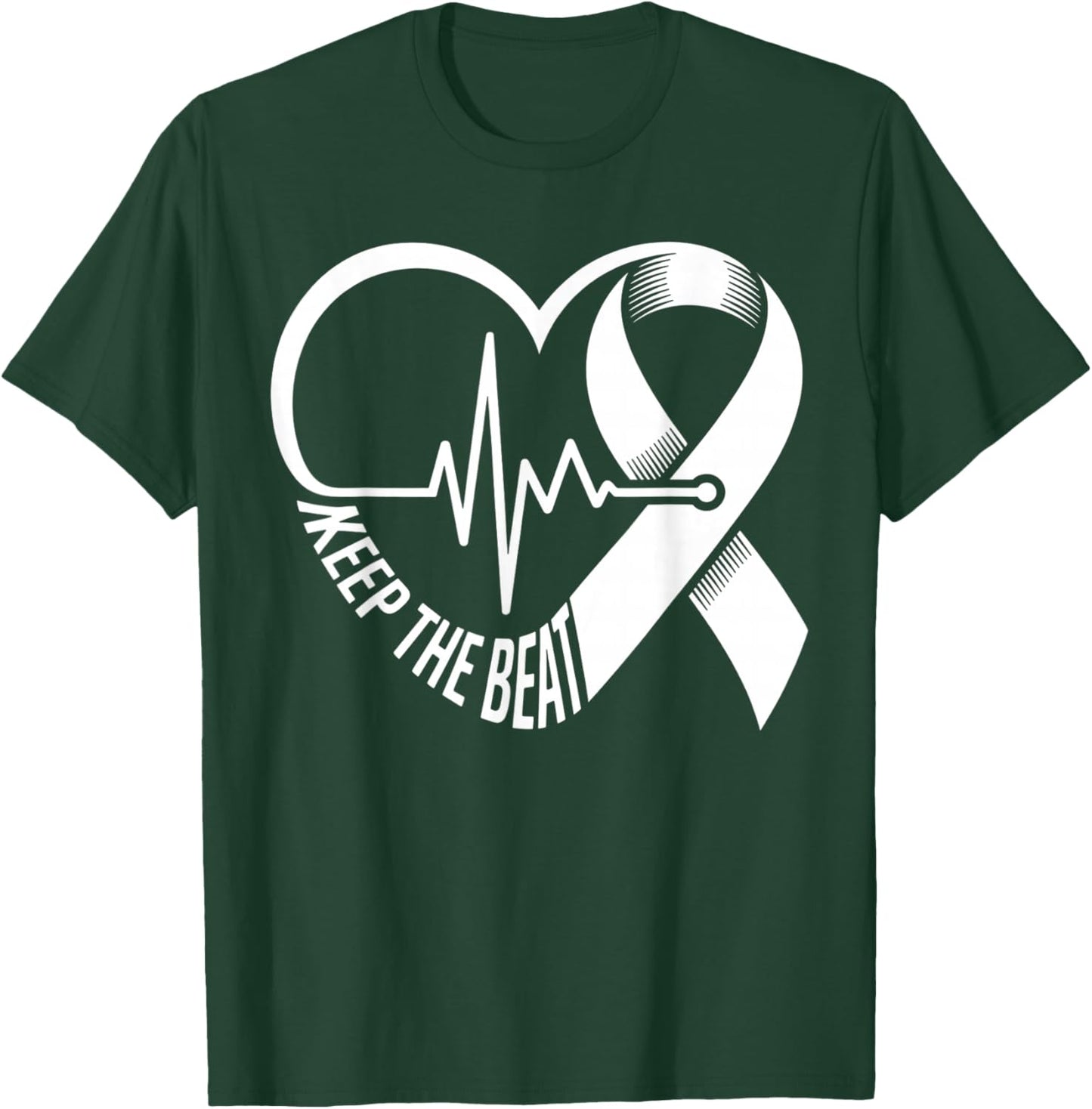 Heart Disease Awareness Heartbeat CHD Wear Red Heart Health T-Shirt - T-Shirt | Forest