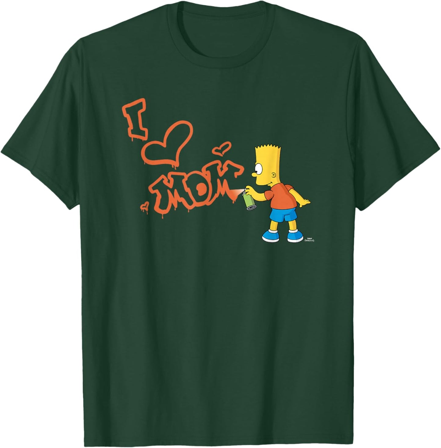 The Simpsons Mother's Day Bart I Love Mom Graffiti T-Shirt - T-Shirt | Forest