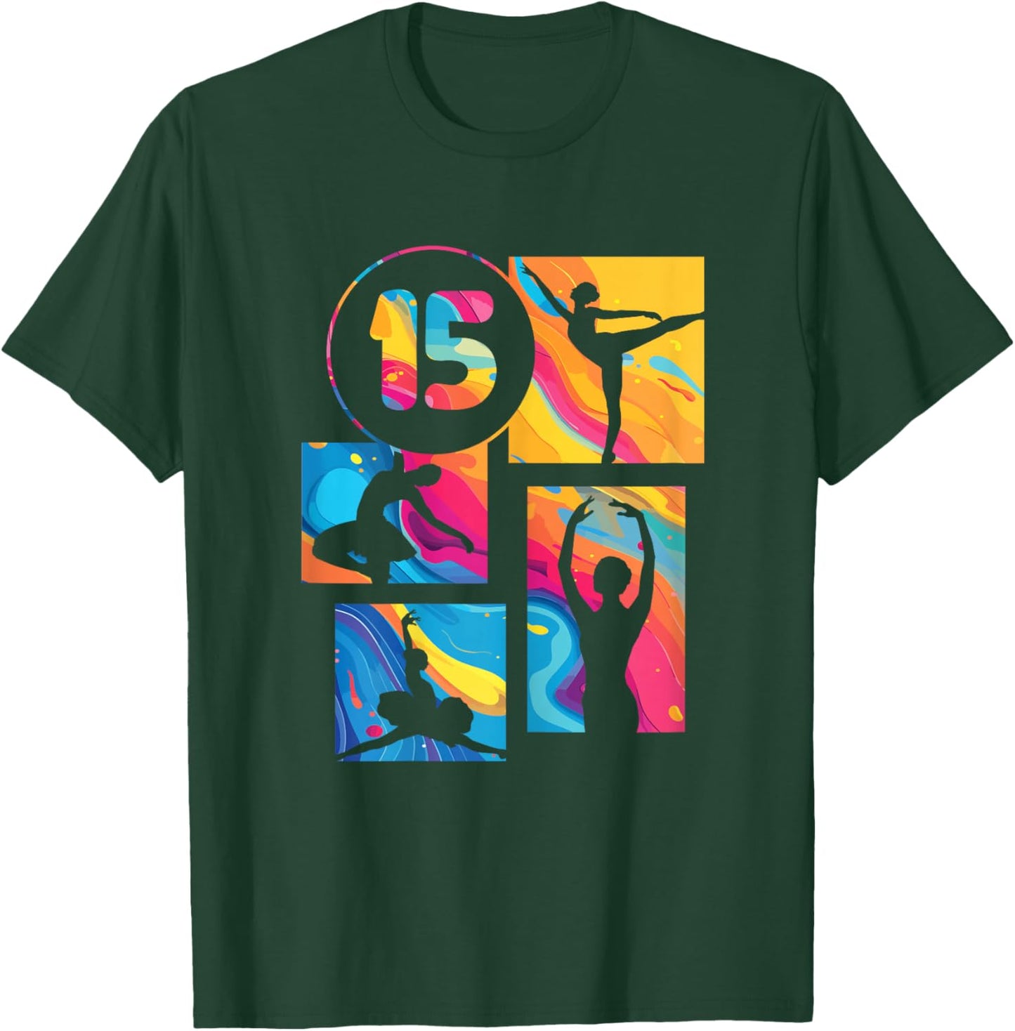 15th Birthday Girl Ballet Dancer Retro Ballerina 15 Year Old T-Shirt - T-Shirt | Forest