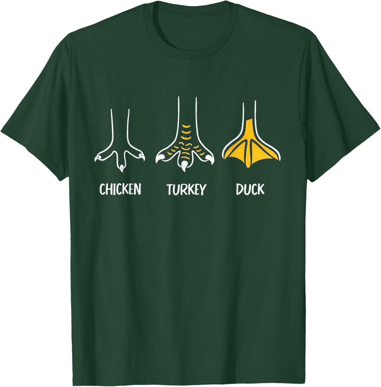 Chicken Turkey Duck Funny Bird Feet Rock Paper Style T-Shirt - T-Shirt | Forest