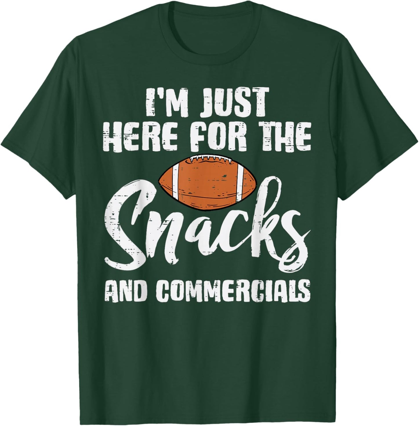 Im Just Here for The Snacks Commercials Football Boys Kids T-Shirt - T-Shirt | Forest
