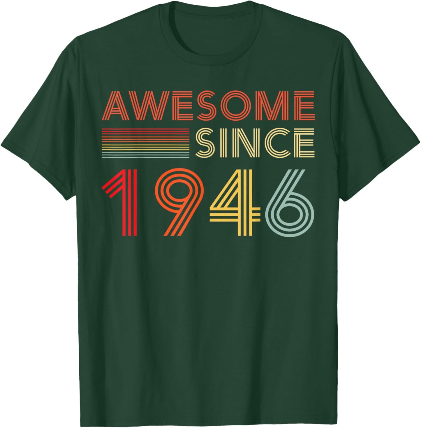 Awesome 80 Birthday Decorations Men 80yr 1946 80th Birthday T-Shirt - T-Shirt | Forest