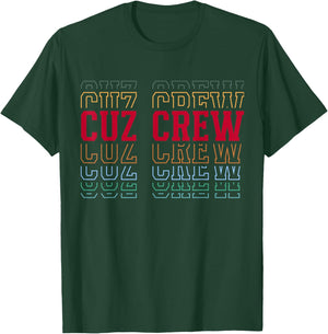 Cuz Crew Funny Athletic Lettering Siblings Cousin T-Shirt - T-Shirt | Forest