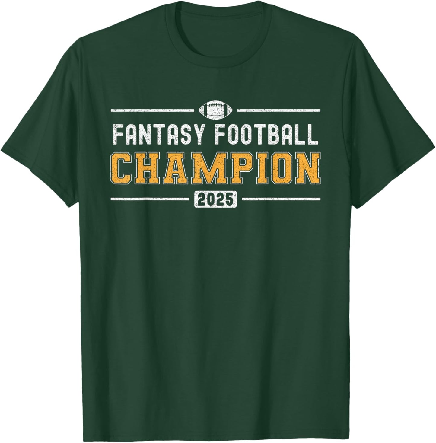 Varsity Trophy 2025 Winner Fantasy Football Champion T-Shirt - T-Shirt | Forest