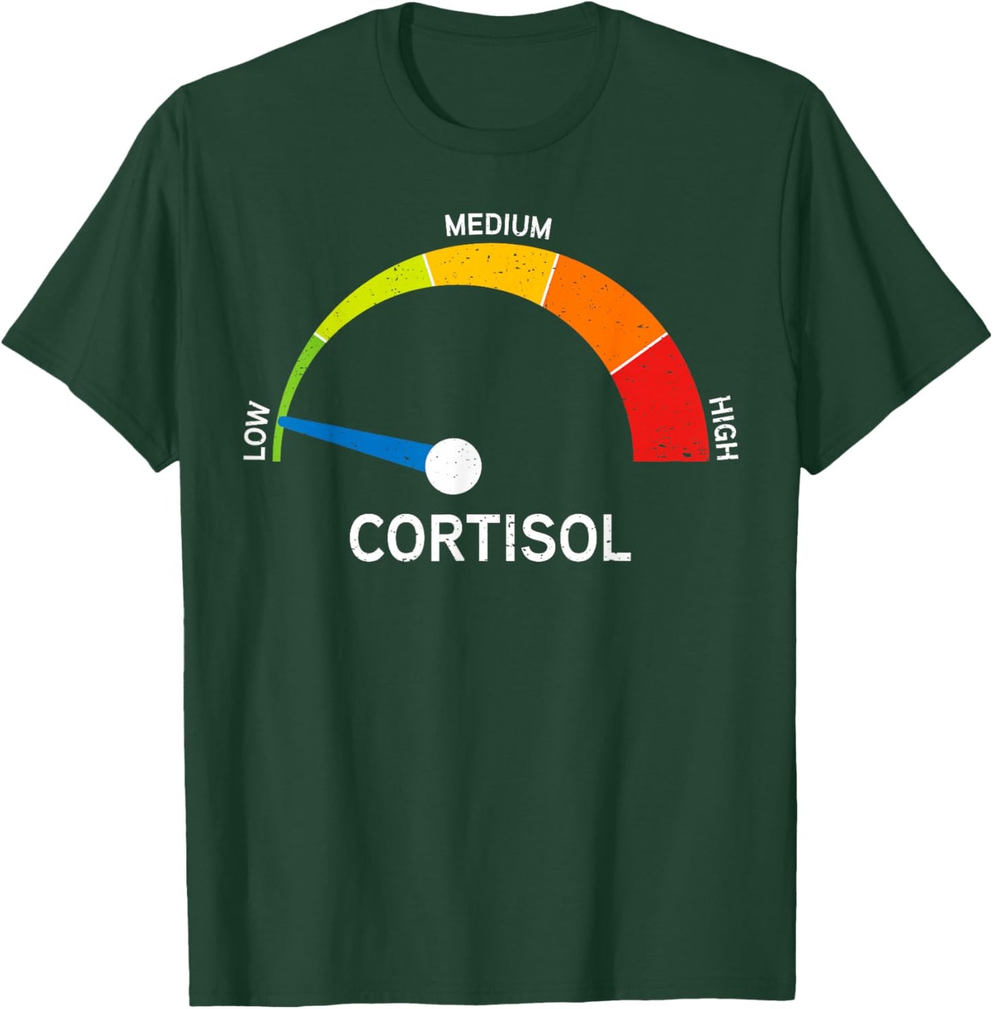 Funny Cortisol Level Speedometer Stress Meme T-Shirt - T-Shirt | Forest