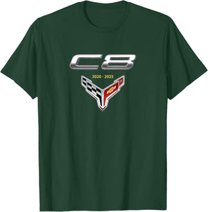 C8 CAR Badge Emblem 2020-2025, American Muscle Sports CAR T-Shirt - T-Shirt | Forest