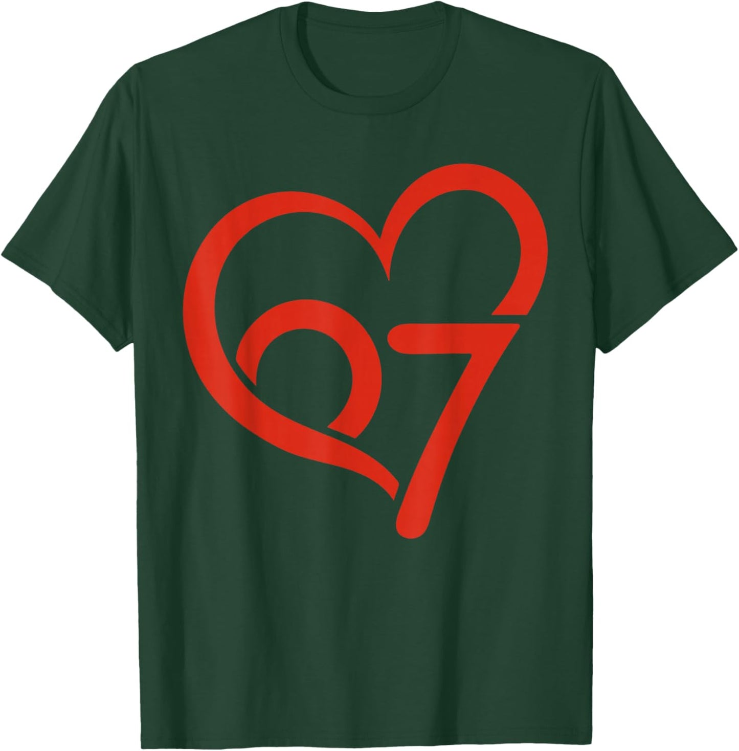 Valentine’s Day 67 Six Seven Meme Birthday Valentine Heart T-Shirt - T-Shirt | Forest