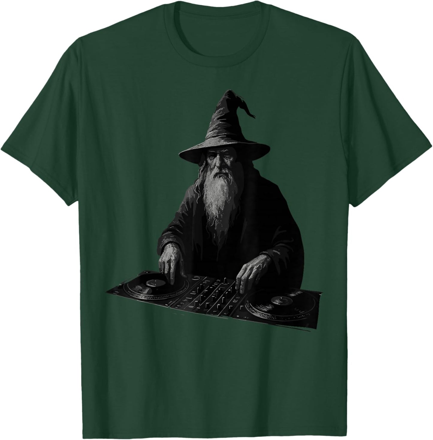 Wizard DJ Scratching Vinyl Turntable EDM Techno Vintage T-Shirt - T-Shirt | Forest