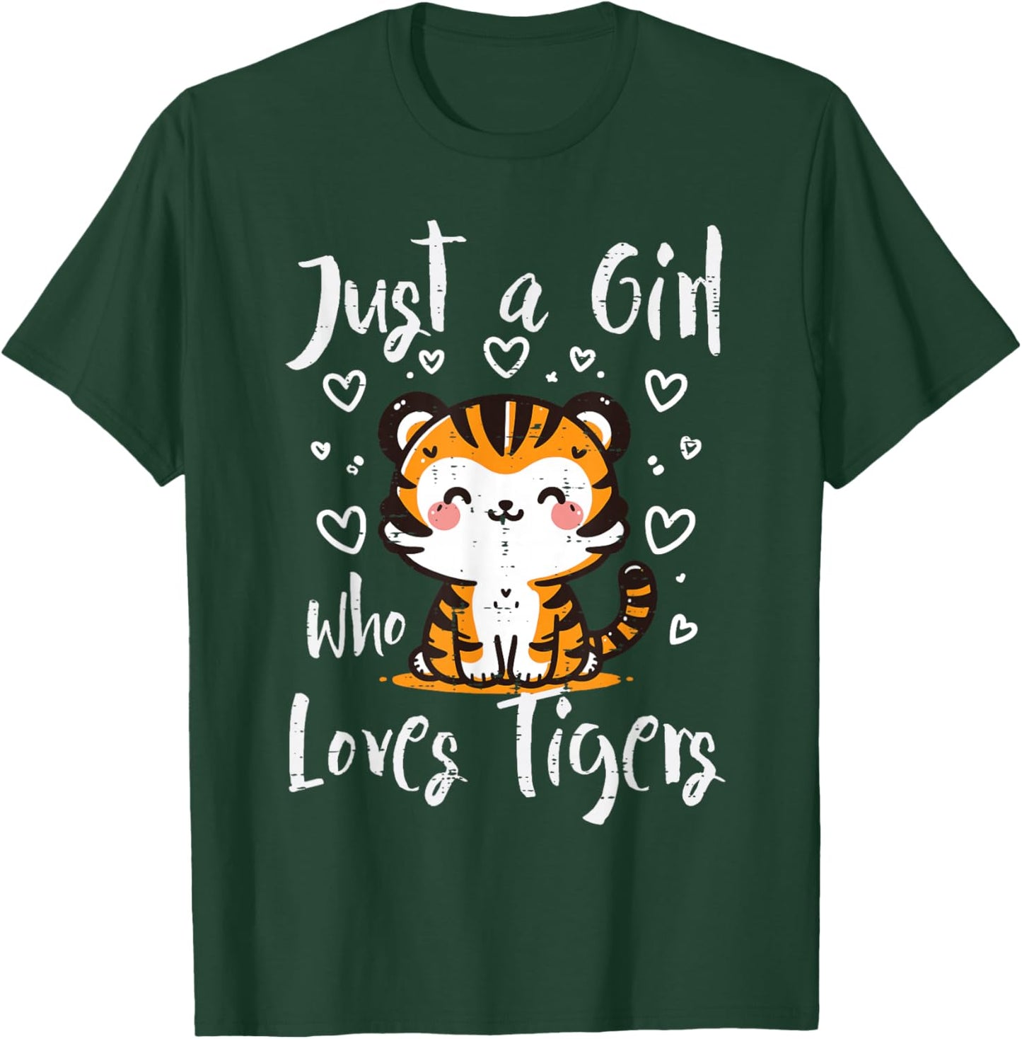Just a Girl Who Loves Tigers Women Kids Girls Youth Teen T-Shirt - T-Shirt | Forest