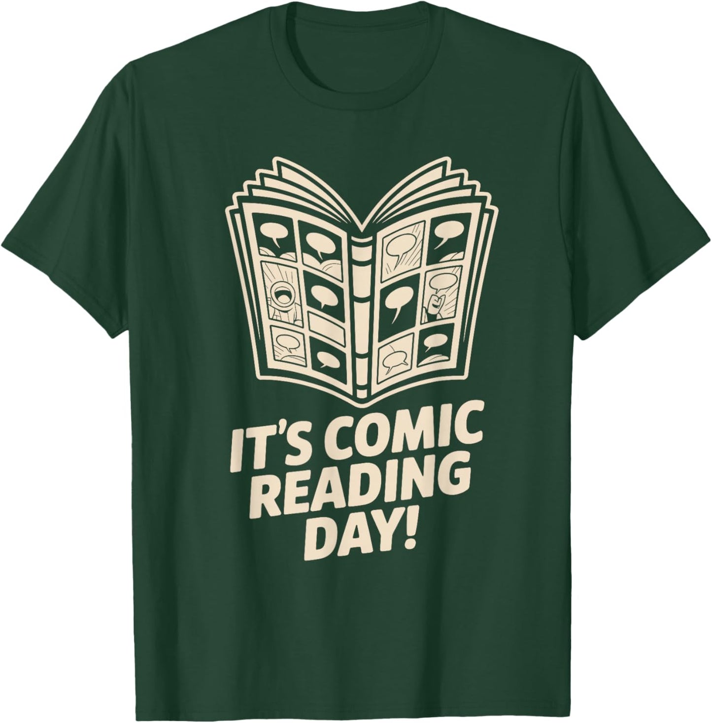 It’s Comic Reading Day Manga Cartoon Book Graphic Novel T-Shirt - T-Shirt | Forest