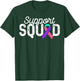 Teal Pink Blue Ribbon Support Squad Thyroid Cancer Awareness T-Shirt - T-Shirt | Forest