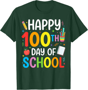 100 Days of School Teacher and Student T-Shirt - T-Shirt | Forest