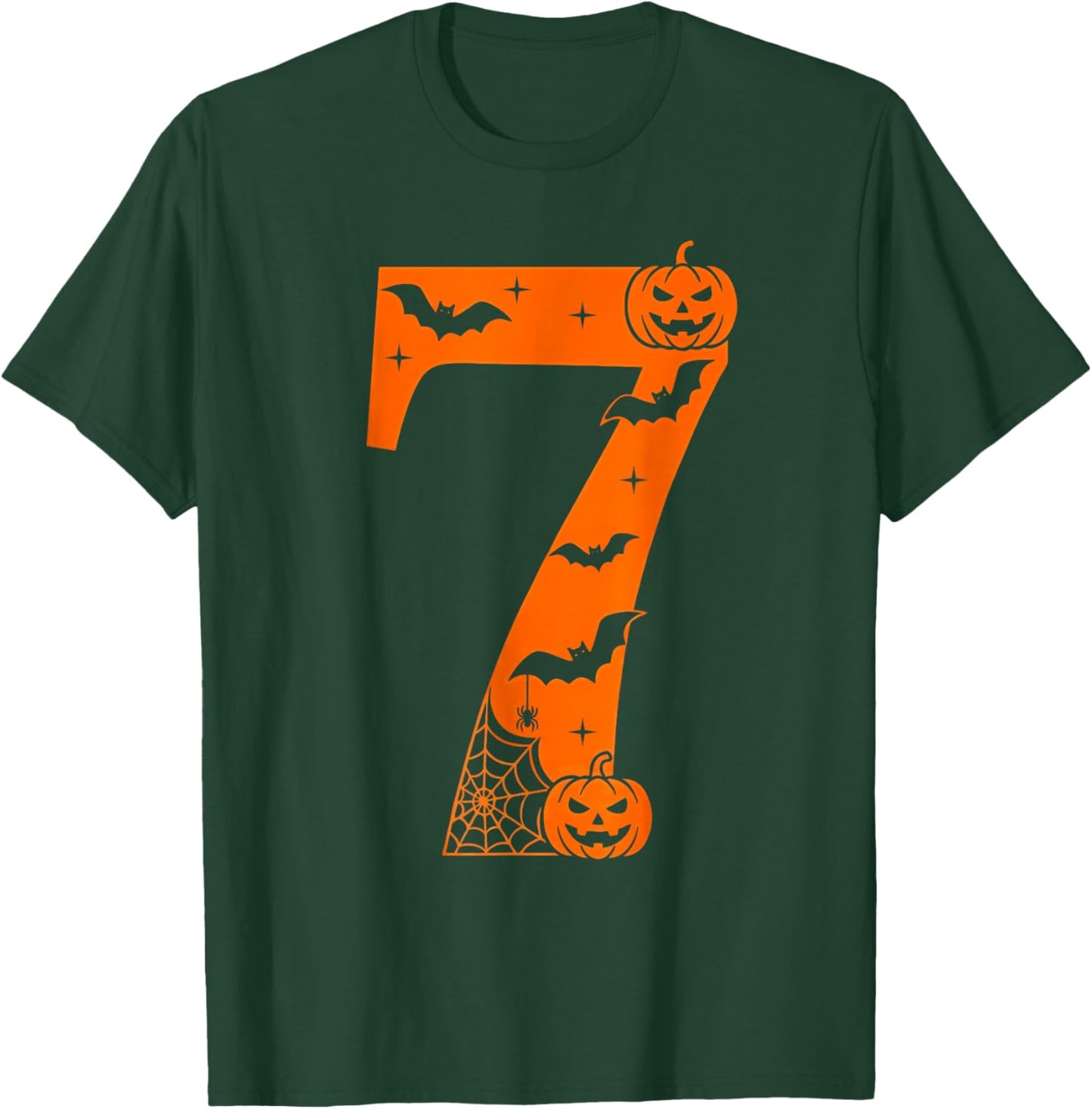 Number 7 Funny Six Seven Meme Halloween T-Shirt - T-Shirt | Forest