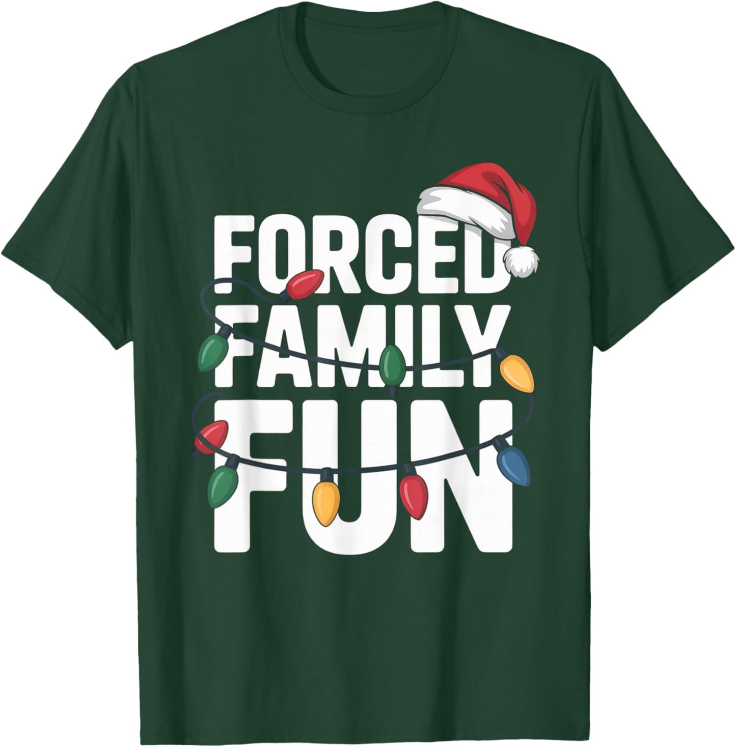 Funny Forced Family Holiday Christmas Matching Sarcastic T-Shirt - T-Shirt | Forest