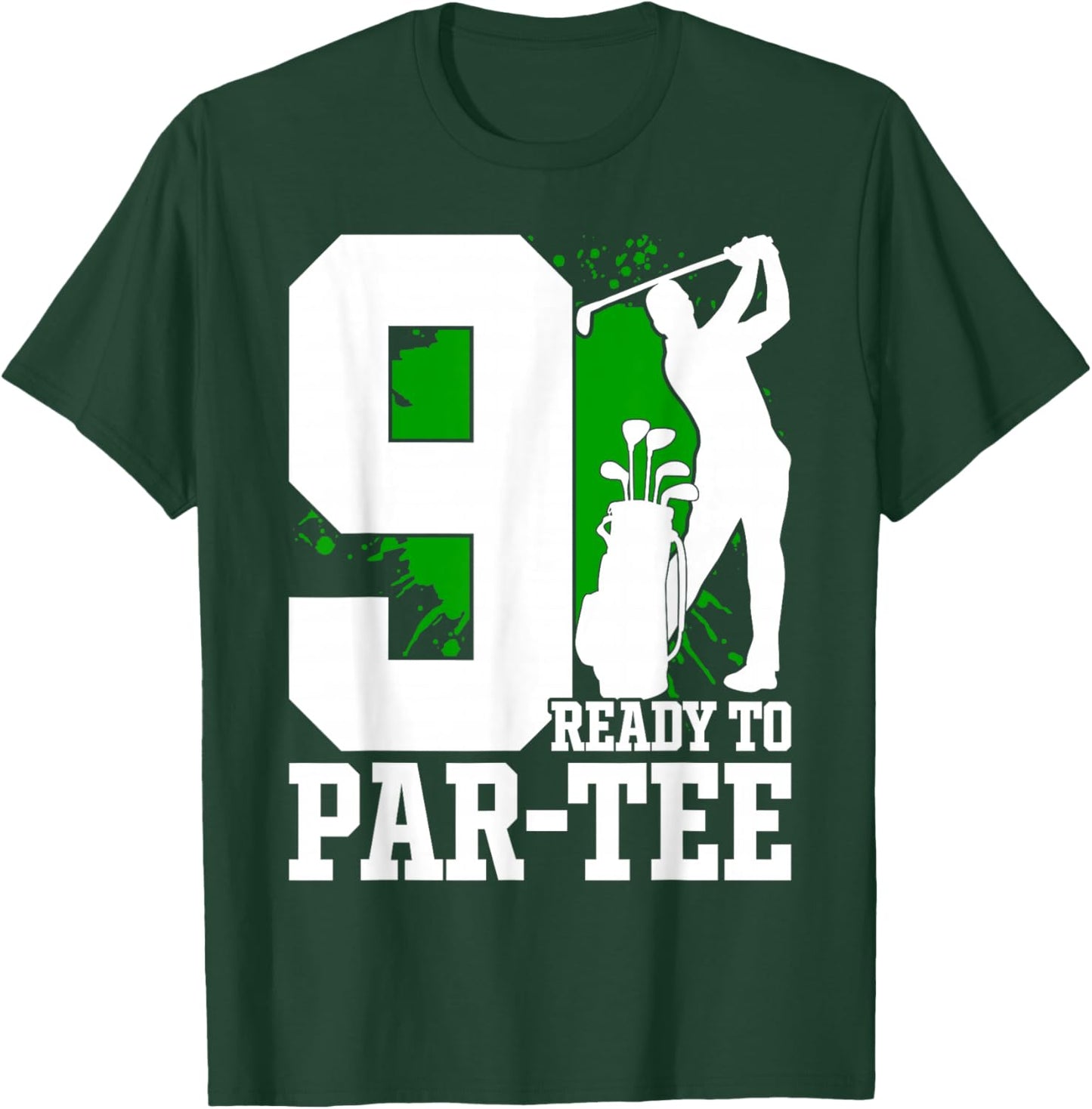 9th Birthday Golfer Boy Nine Year Old Golf Player T-Shirt - T-Shirt | Forest