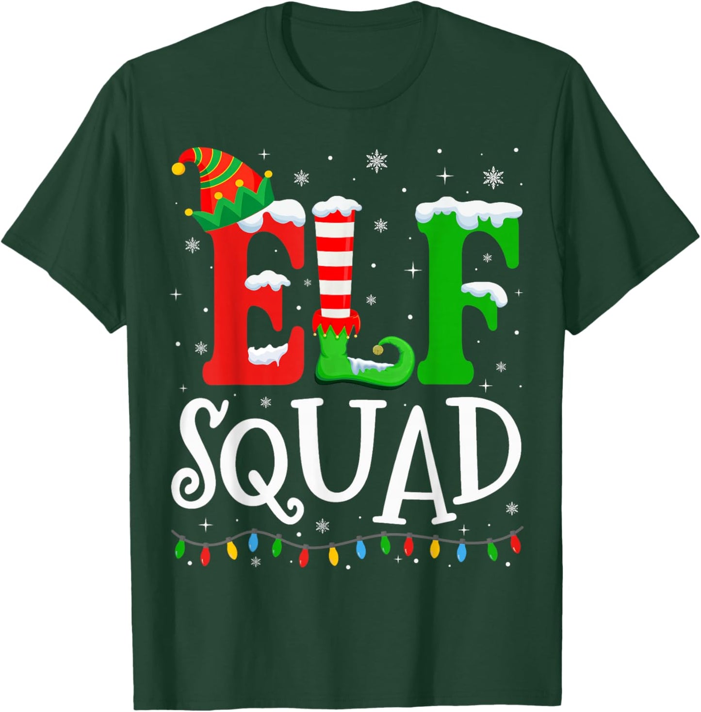 Elf Family Christmas Matching Pajamas Xmas Elf Squad T-Shirt - T-Shirt | Forest