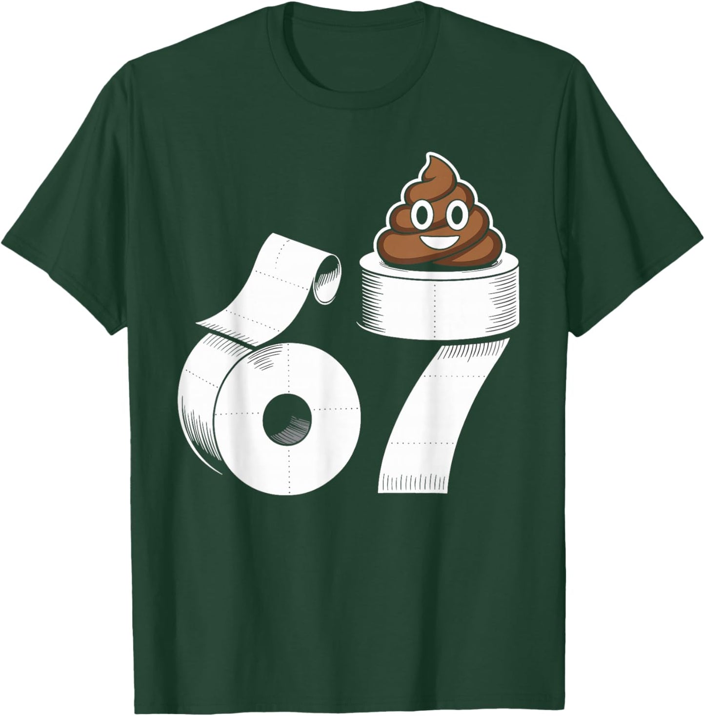 67 Poop Funny Six Seven Gross Toilet Paper Meme Slang Kids T-Shirt - T-Shirt | Forest