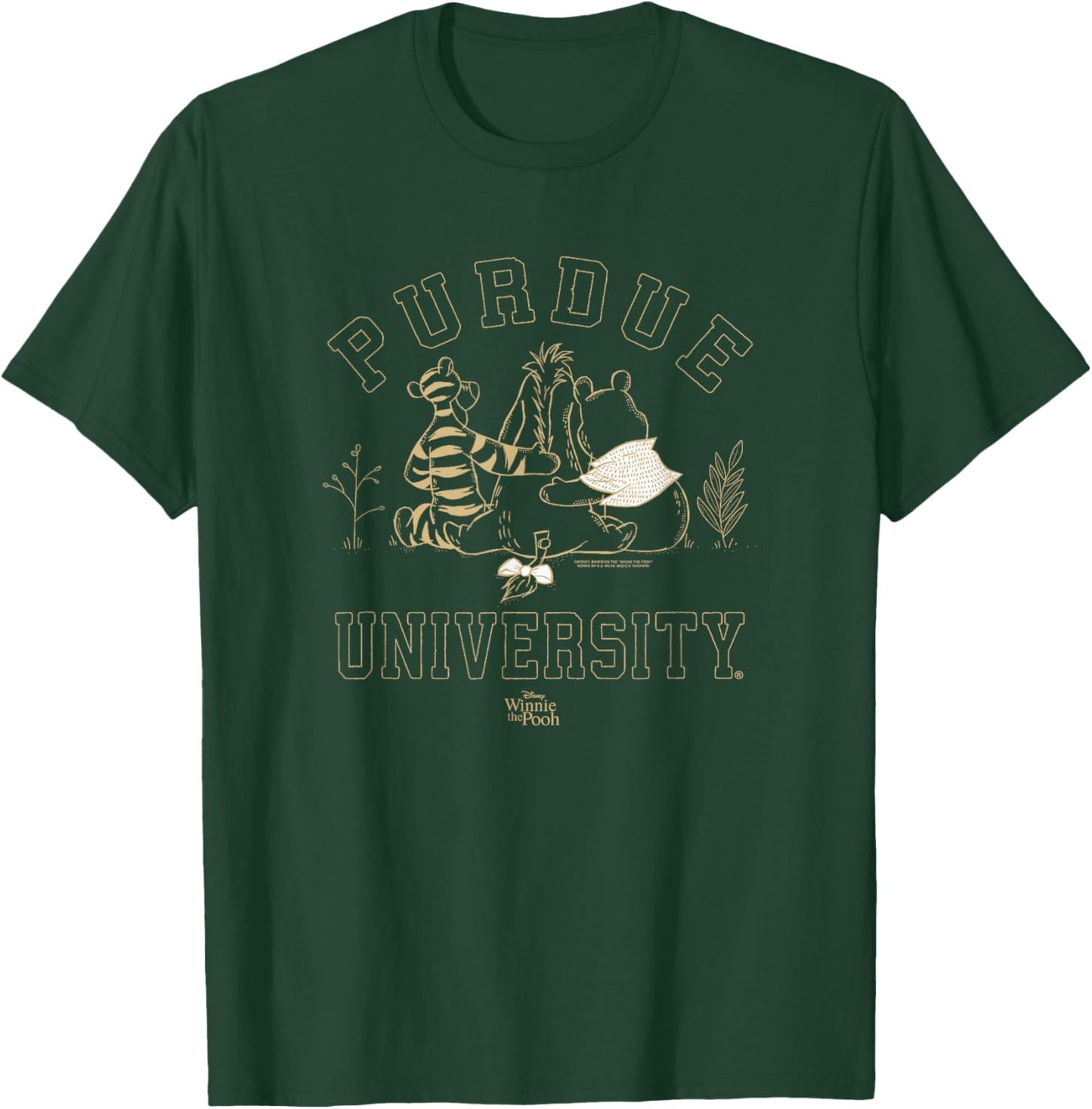 Purdue Boilermakers Winnie The Pooh and Friends Dark Gray T-Shirt - T-Shirt | Forest