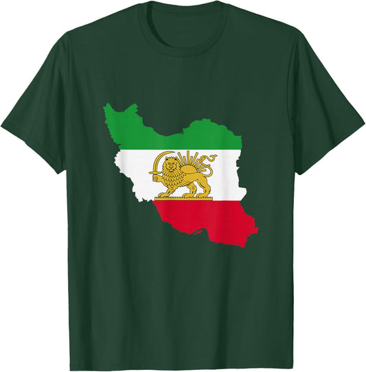 Free Iran Lion and Sun Flag – Persian Heritage Symbol Design T-Shirt - T-Shirt | Forest