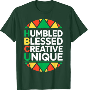 HBCU Humbled Blessed Creative Unique Shirt Historical Black T-Shirt - T-Shirt | Forest