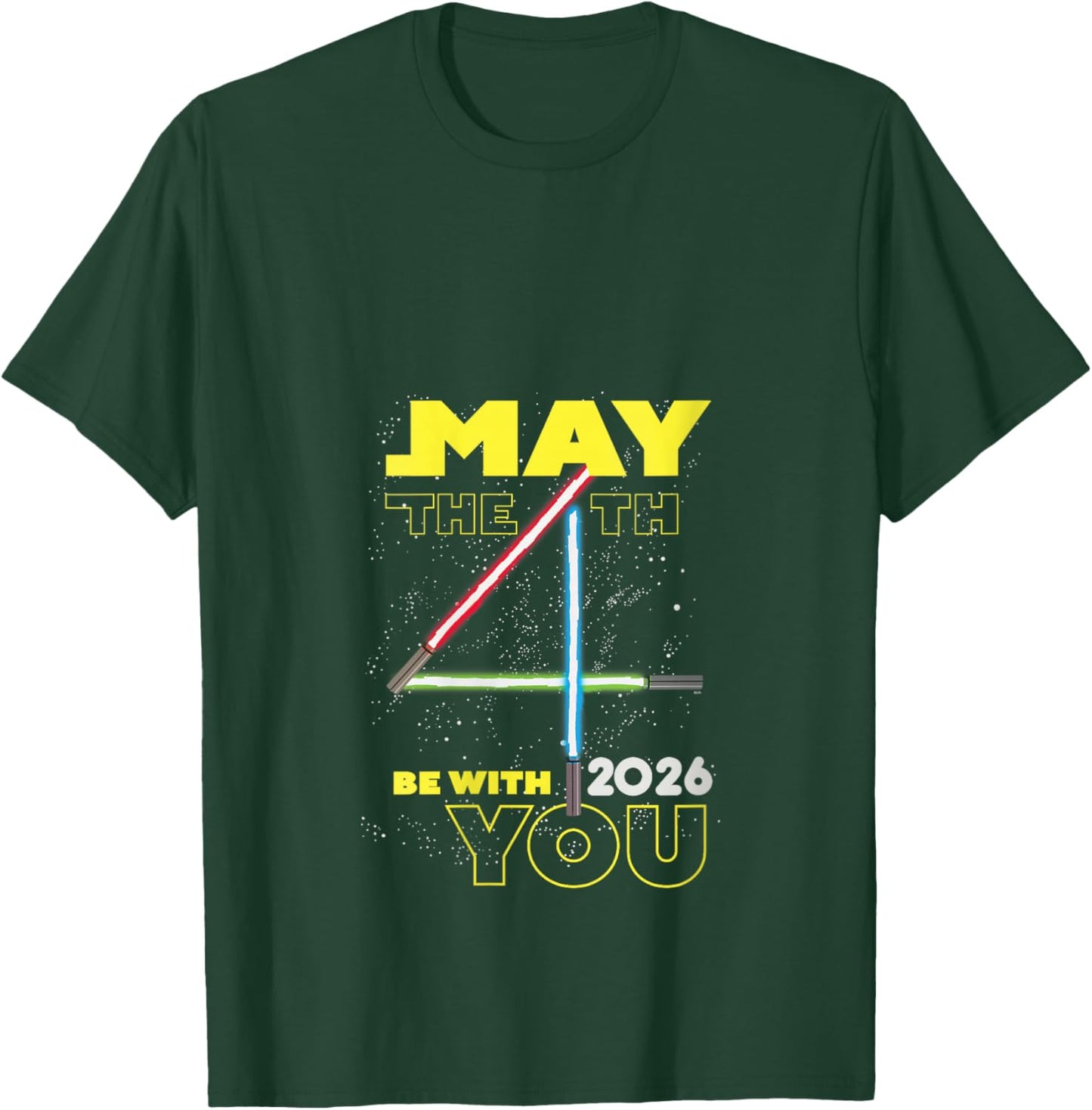 Women's Star Wars May the 4th Be With You 2026 Lightsabers V-Neck T-Shirt - T-Shirt | Forest