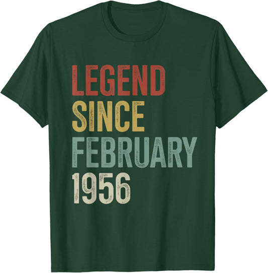 Legend Since February 1956 70th Birthday 70 Years Old T-Shirt - T-Shirt | Forest