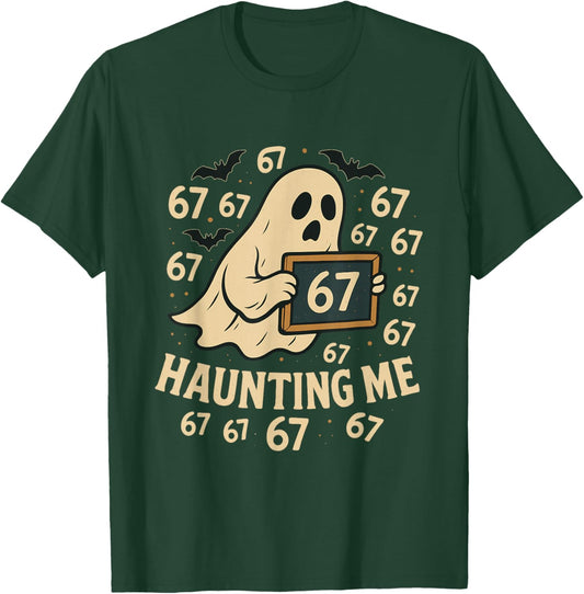 67 Halloween Ghost Math Meme Multiplication 6x7 Student Joke T-Shirt - T-Shirt | Forest