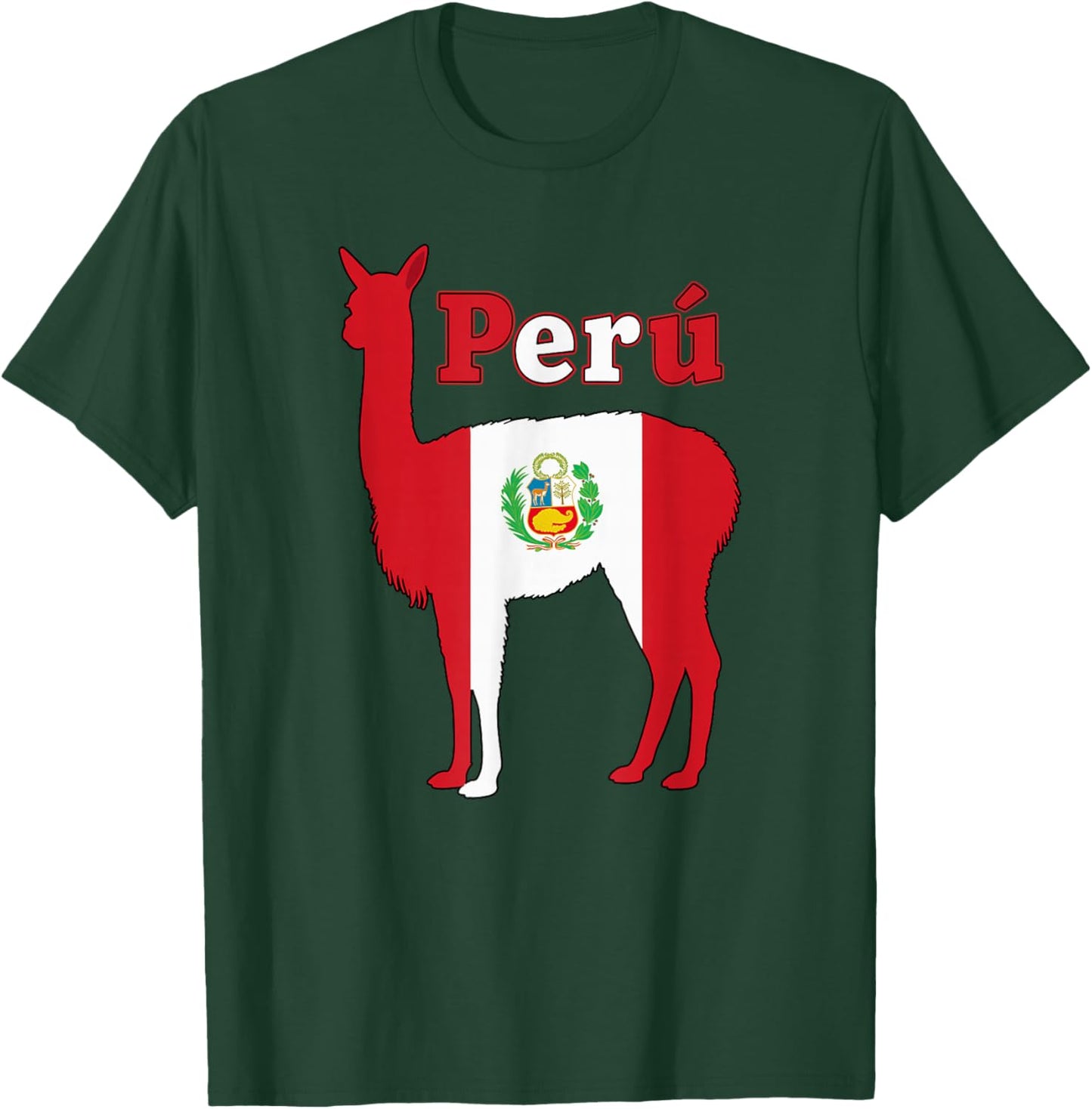 Perú Vicuna Peruvian Flag Pride Peru Llama Alpaca T-Shirt - T-Shirt | Forest