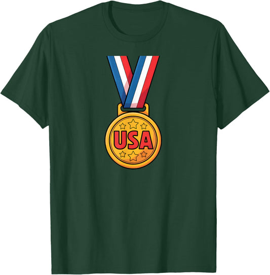 USA Medal - USA Sports Winter and Summer - USA Games T-Shirt - T-Shirt | Forest