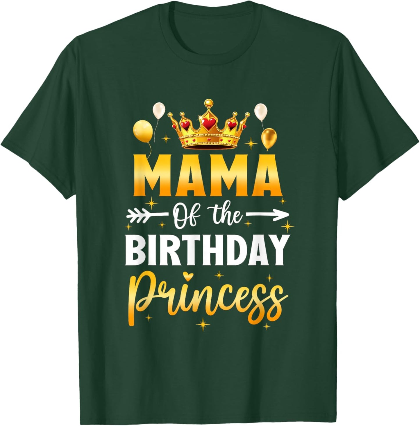 Mama of The Birthday Princess Birthday Girl Party Family T-Shirt - T-Shirt | Forest