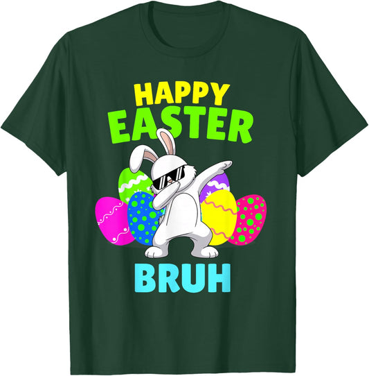 Happy Easter Bruh- Funny Easter Gen Alpha Boy Easter T-Shirt - T-Shirt | Forest