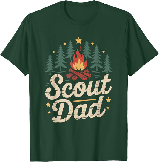 Scout Dad, Outdoor Camp Camping and Camper Father T-Shirt - T-Shirt | Forest