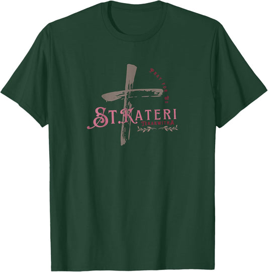 St Kateri Tekakwitha of The Mohawks Catholic Saint Christ T-Shirt - T-Shirt | Forest