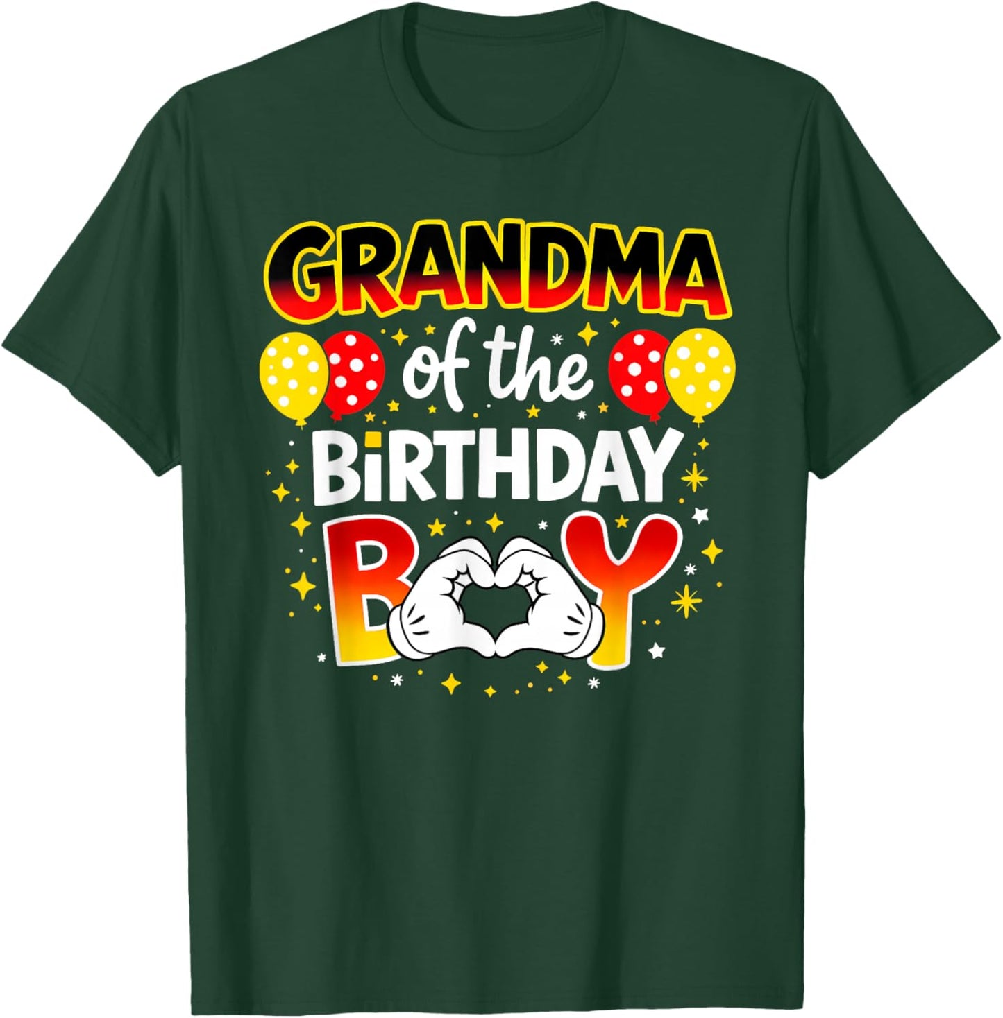 Grandma of The Birthday Boy Family Party Decor Grandson T-Shirt - T-Shirt | Forest