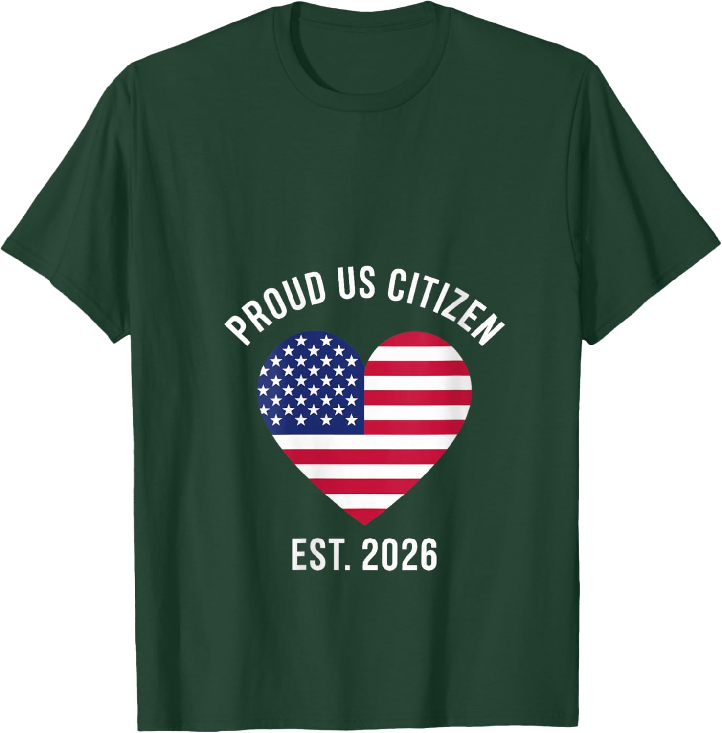 Proud US Citizen 2026 New American citizenship V-Neck T-Shirt - T-Shirt | Forest