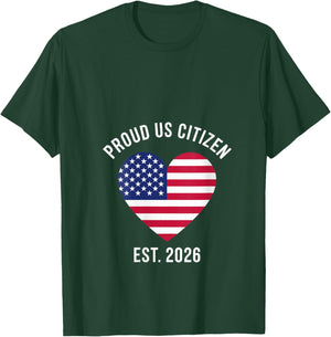Proud US Citizen 2026 New American citizenship V-Neck T-Shirt - T-Shirt | Forest