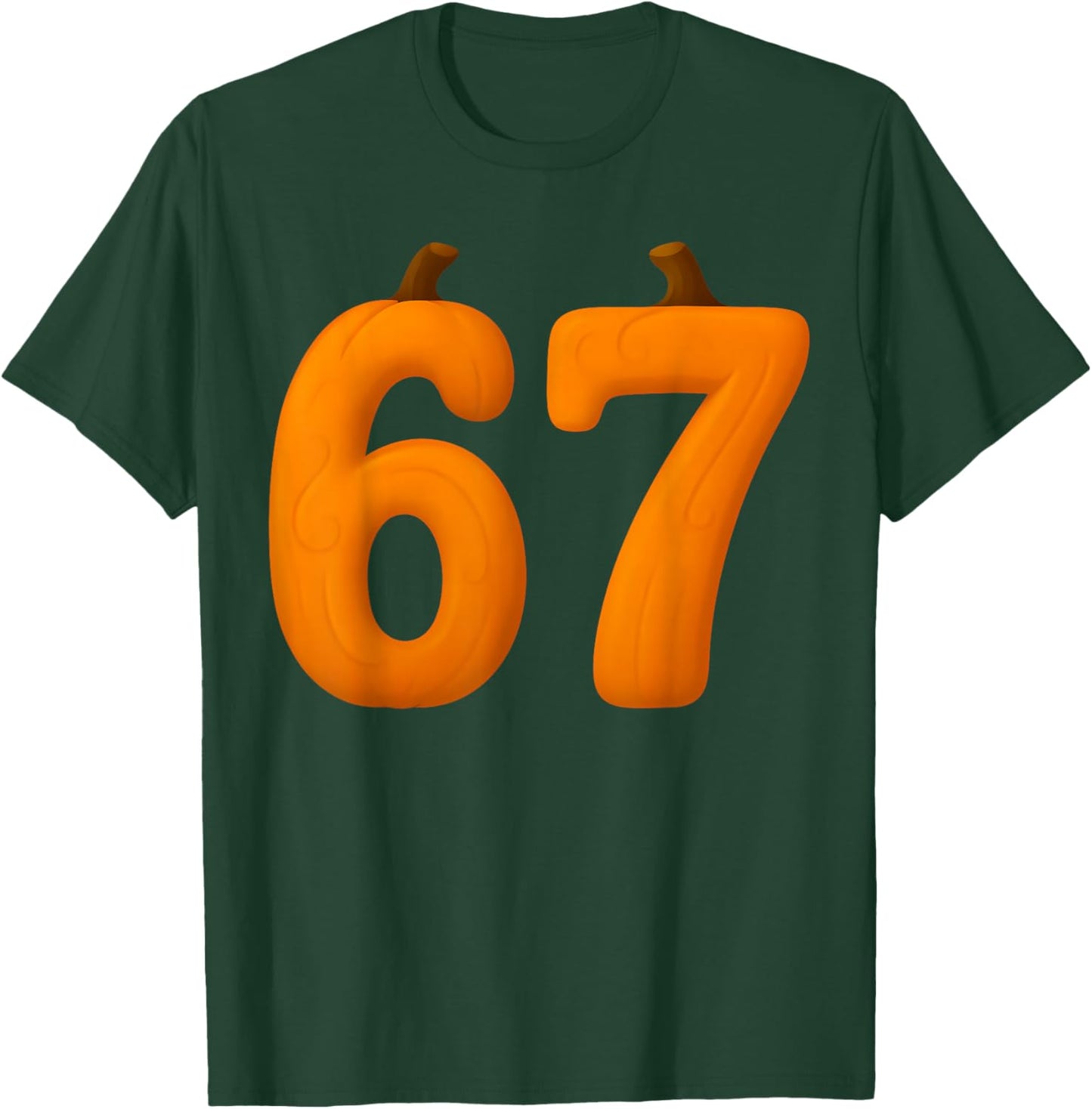 67 Number Sixty-Seven Six Seven Fall Pumpkin 6 7 Halloween T-Shirt - T-Shirt | Forest