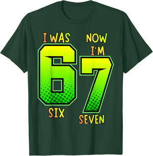 I was 6 Now I'm 7 Birthday Shirt for Kids 7 Birthday T-Shirt - T-Shirt | Forest