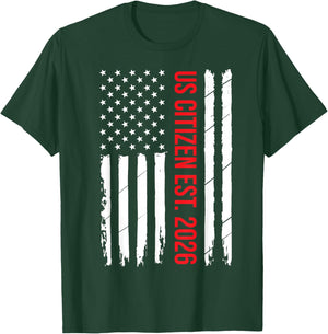 US Citizenship 2026 Decoration USA New American Citizen T-Shirt - T-Shirt | Forest