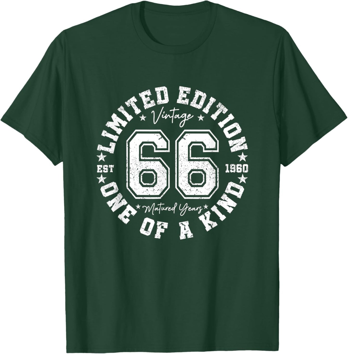 66 Year Old Gifts Vintage 1960 Limited Edition 66th Birthday T-Shirt - T-Shirt | Forest