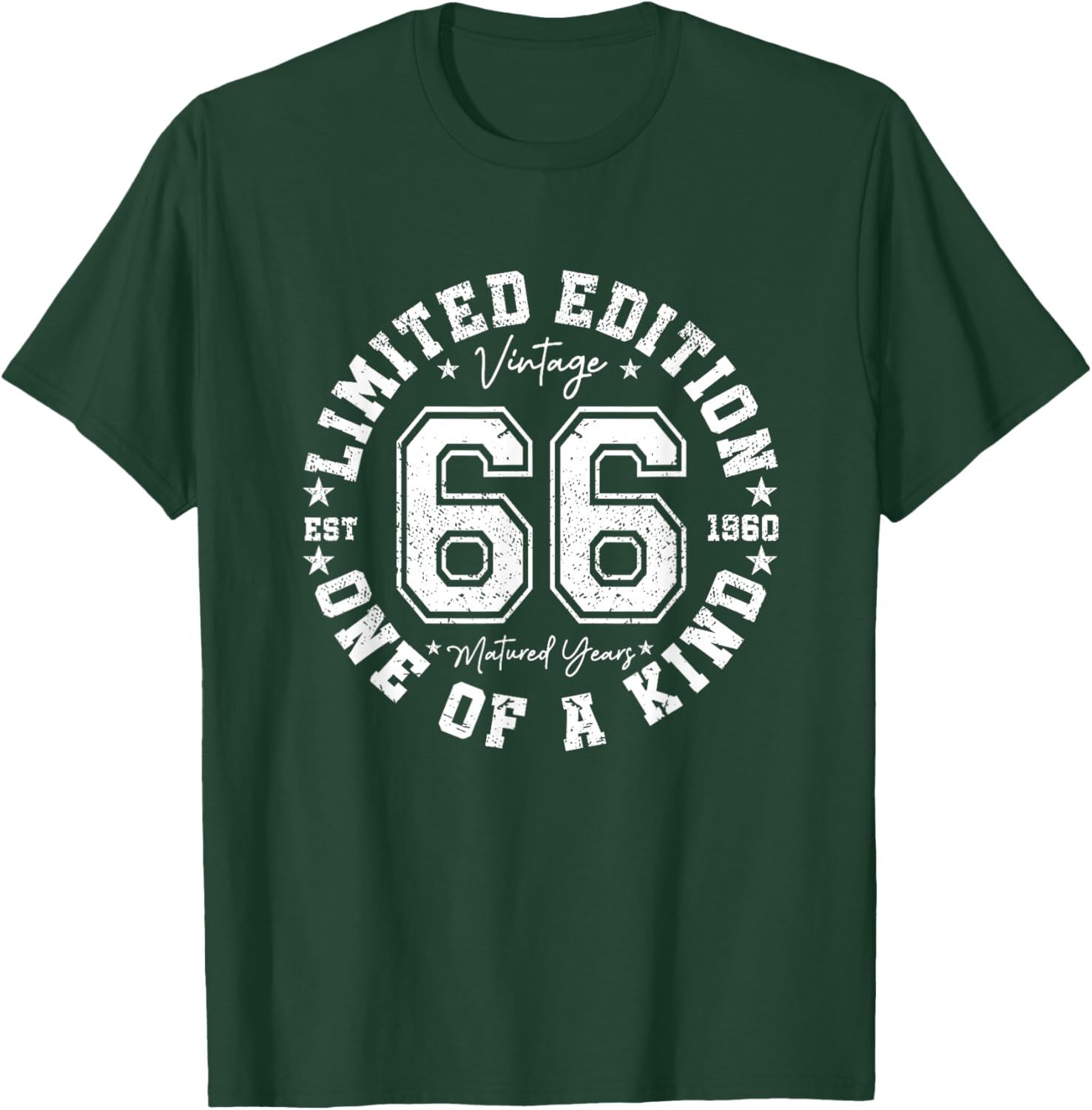 66 Year Old Gifts Vintage 1960 Limited Edition 66th Birthday T-Shirt - T-Shirt | Forest